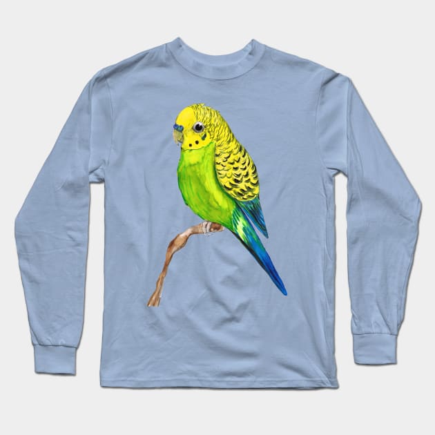 Cute budgie Long Sleeve T-Shirt by Bwiselizzy